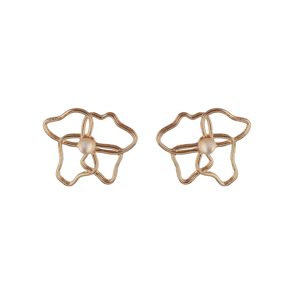 Aatmana Set of 2 Gold Plated Evil Eye and Floral Drop Earrings