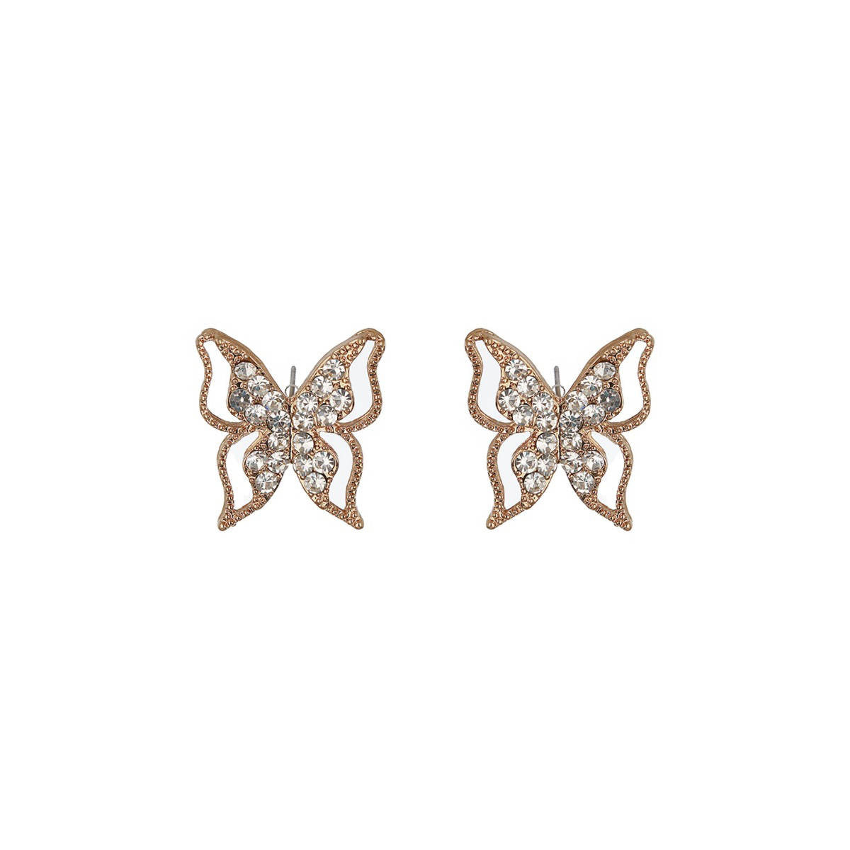 Aatmana Gold Plated and CZ Studded Butterfly Shaped Stud Earrings
