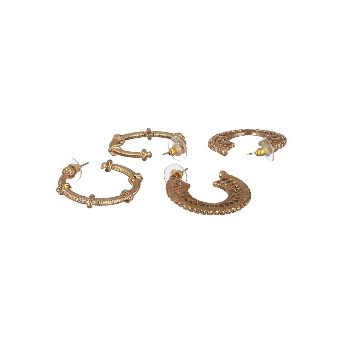 Aatmana Set of 2 Gold-Toned Half Hoop Earrings
