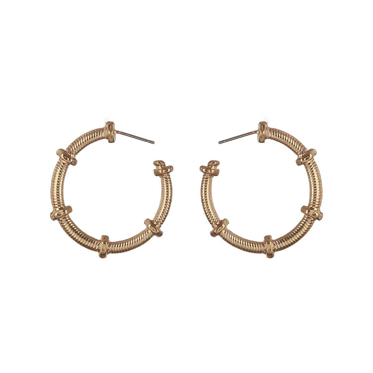 Aatmana Set of 2 Gold-Toned Half Hoop Earrings