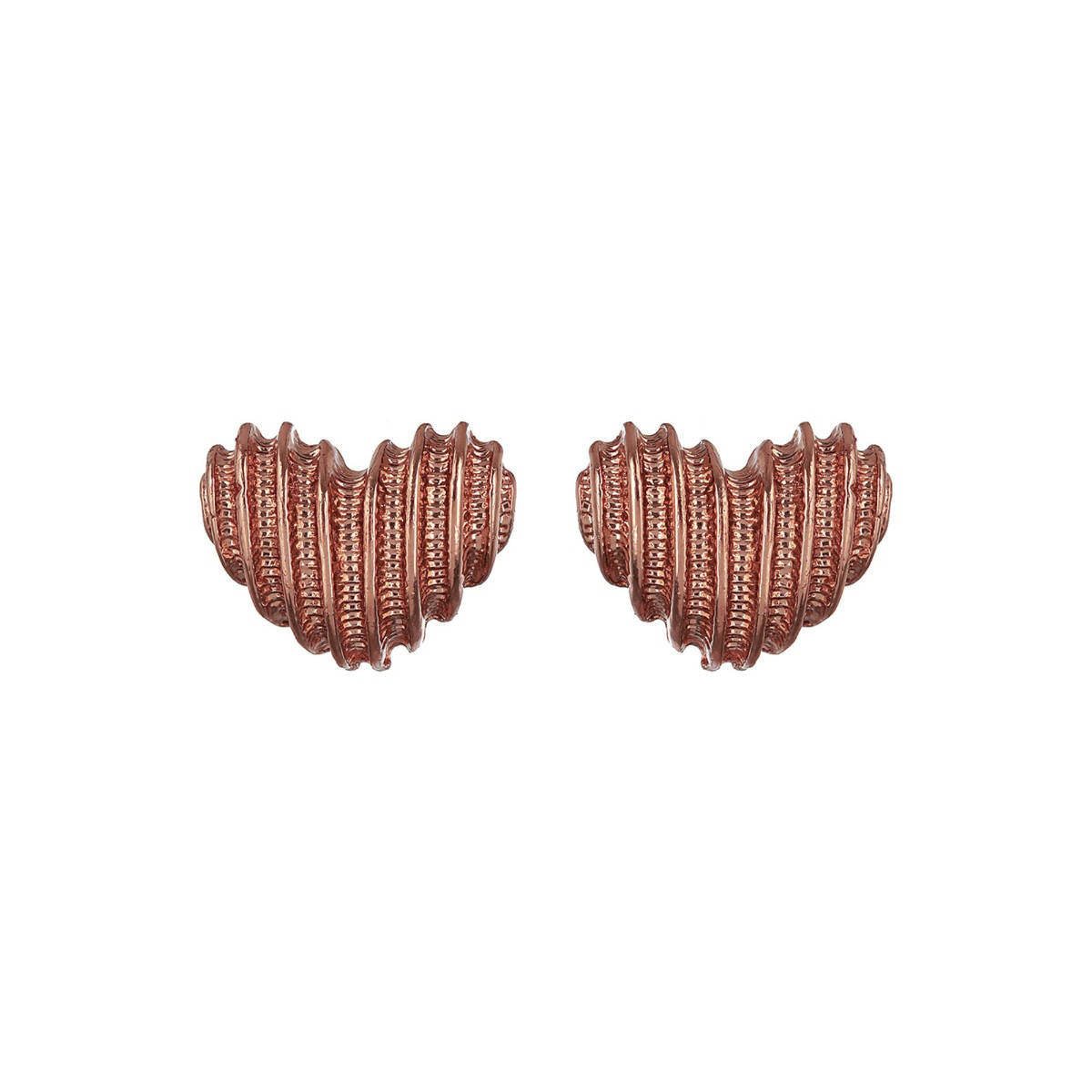 Aatmana Set of 3 Rosegold-Plated Heart Shaped Stud Earrings