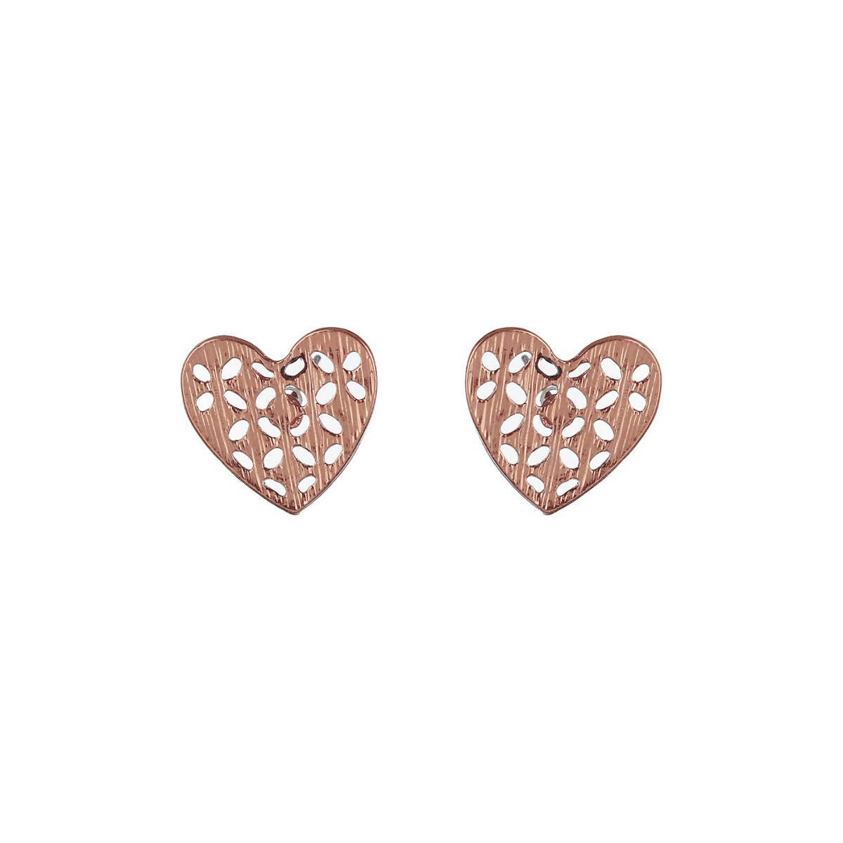 Aatmana Set of 3 Rosegold-Plated Heart Shaped Stud Earrings