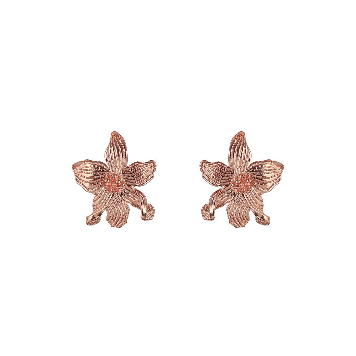 Aatmana Set of 2 Rose Gold Plated and Pearl Floral Stud Earrings