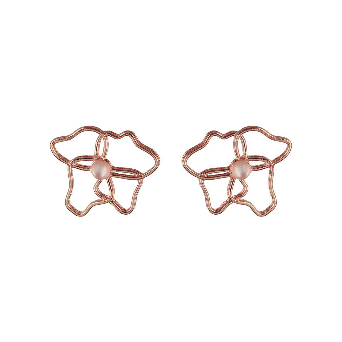 Aatmana Set of 2 Rose Gold Plated Evil Eye and Floral Drop Earrings