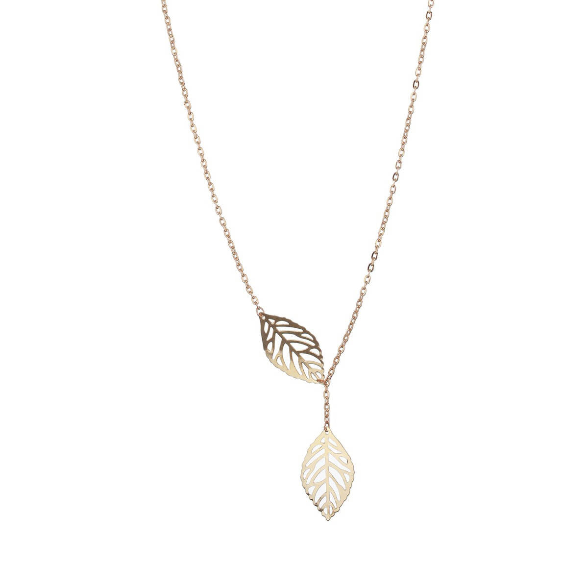 Aatmana Set of 2 Heart Enamelled Pendant and Leaf Charm Necklace