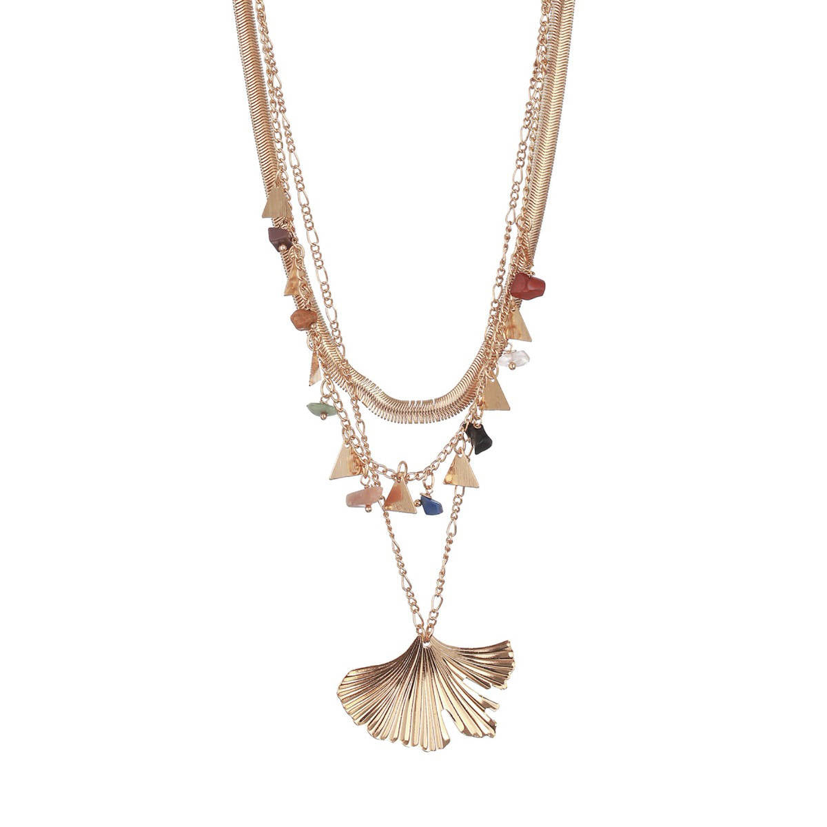 Aatmana Gold-Toned and Gold-Plated Floral Layered Necklace