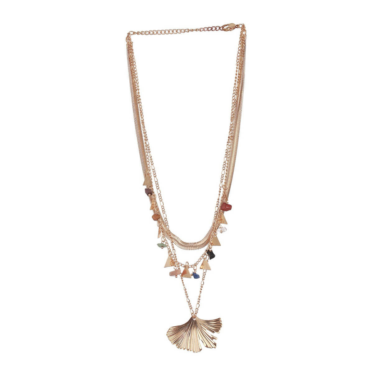 Aatmana Gold-Toned and Gold-Plated Floral Layered Necklace