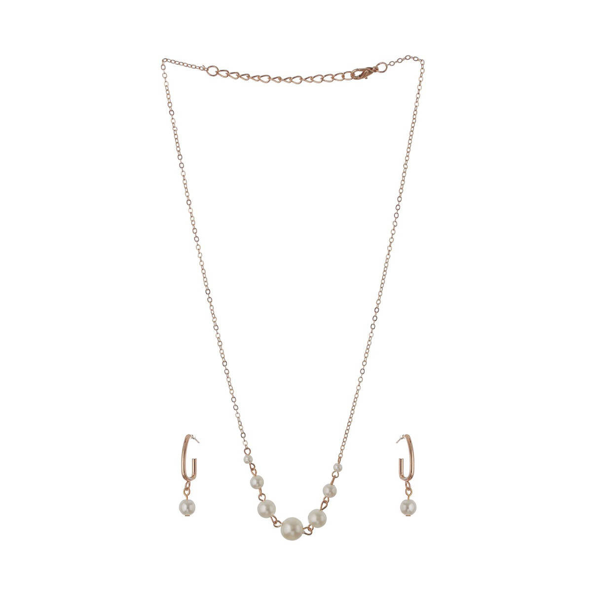 Aatmana Woman Gold-Toned and White Gold-Plated Necklace with Earrings