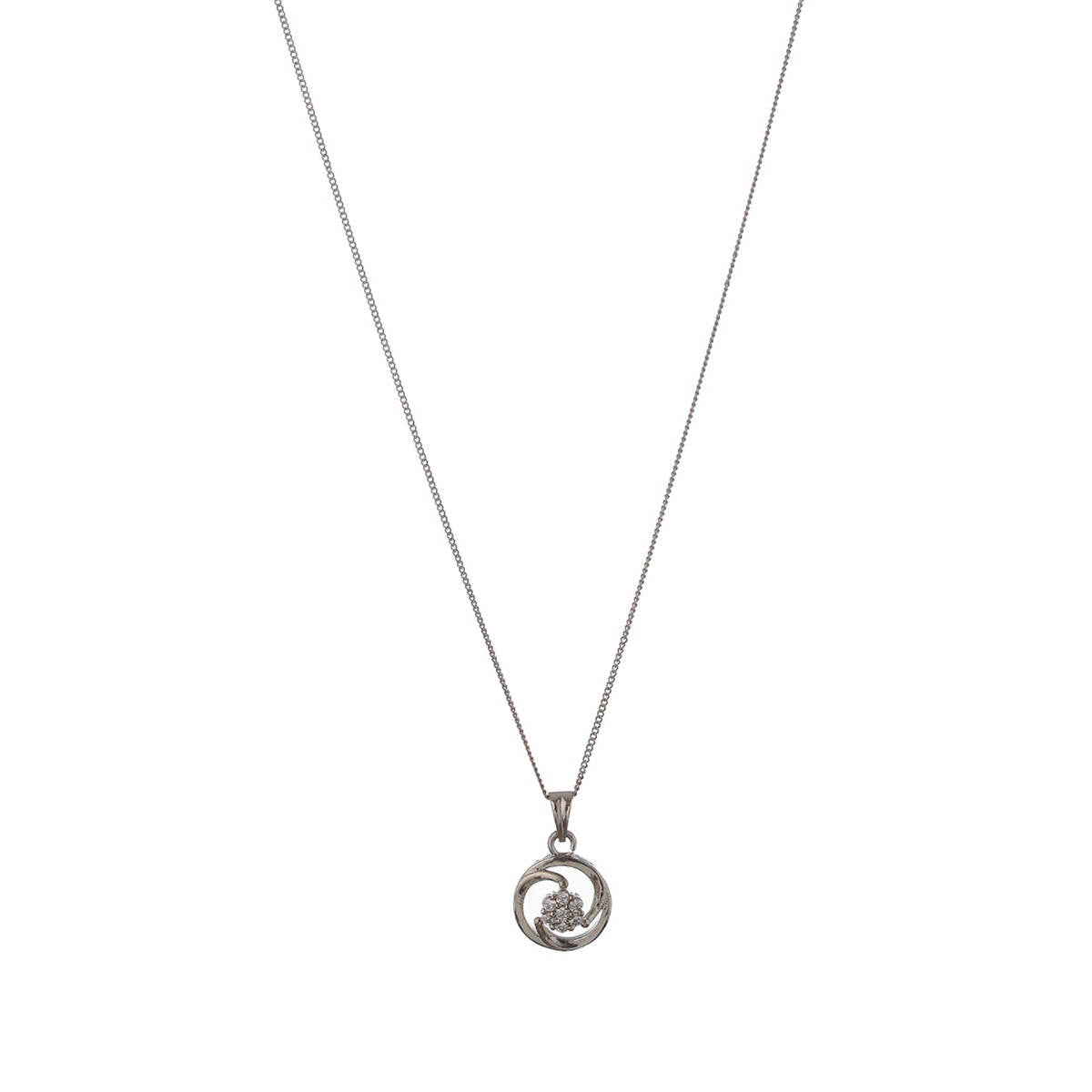 Aatmana Set of 2 Rose gold Plated and Floral Silver Plated Necklace