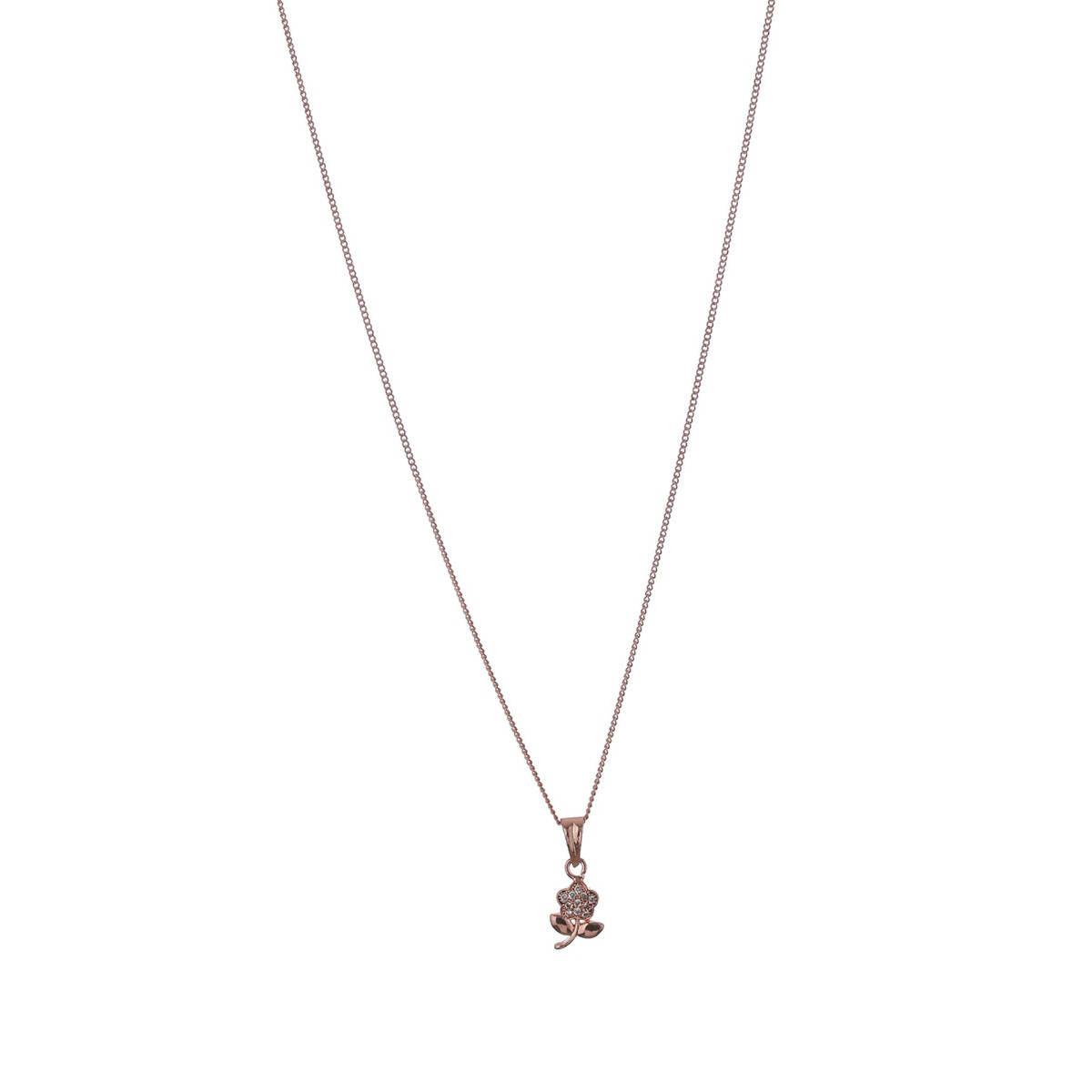 Aatmana Set of 2 Rose gold Plated and Floral Silver Plated Necklace