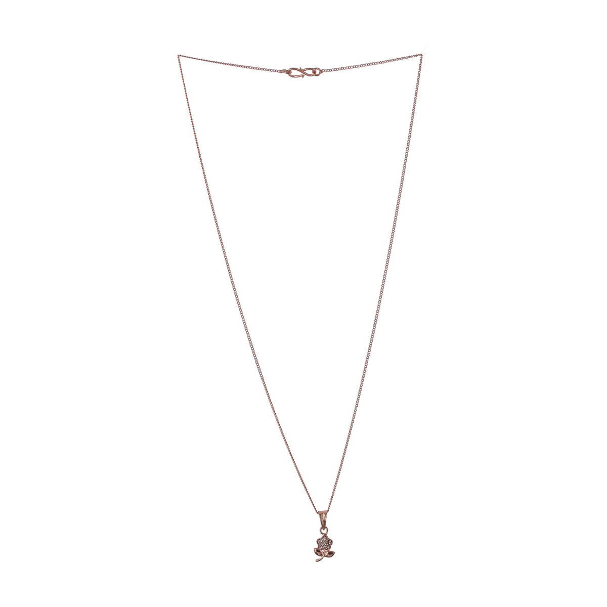 Aatmana Set of 2 Rose gold Plated and Floral Silver Plated Necklace