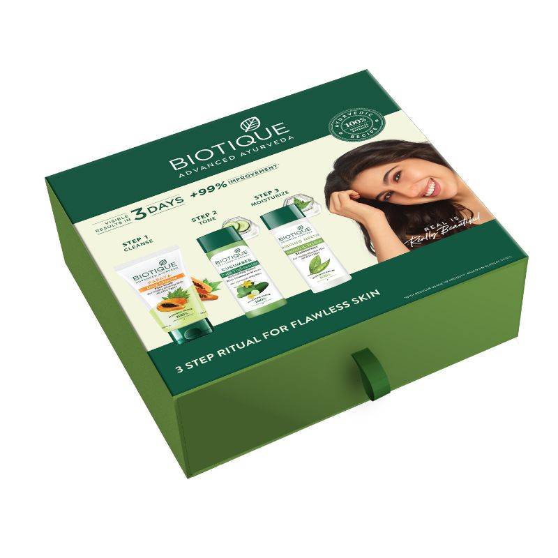 Biotique Advanced Ayurveda Face Wash, Toner & Moisturizer A Daily Skin Care Essential Gift Set
