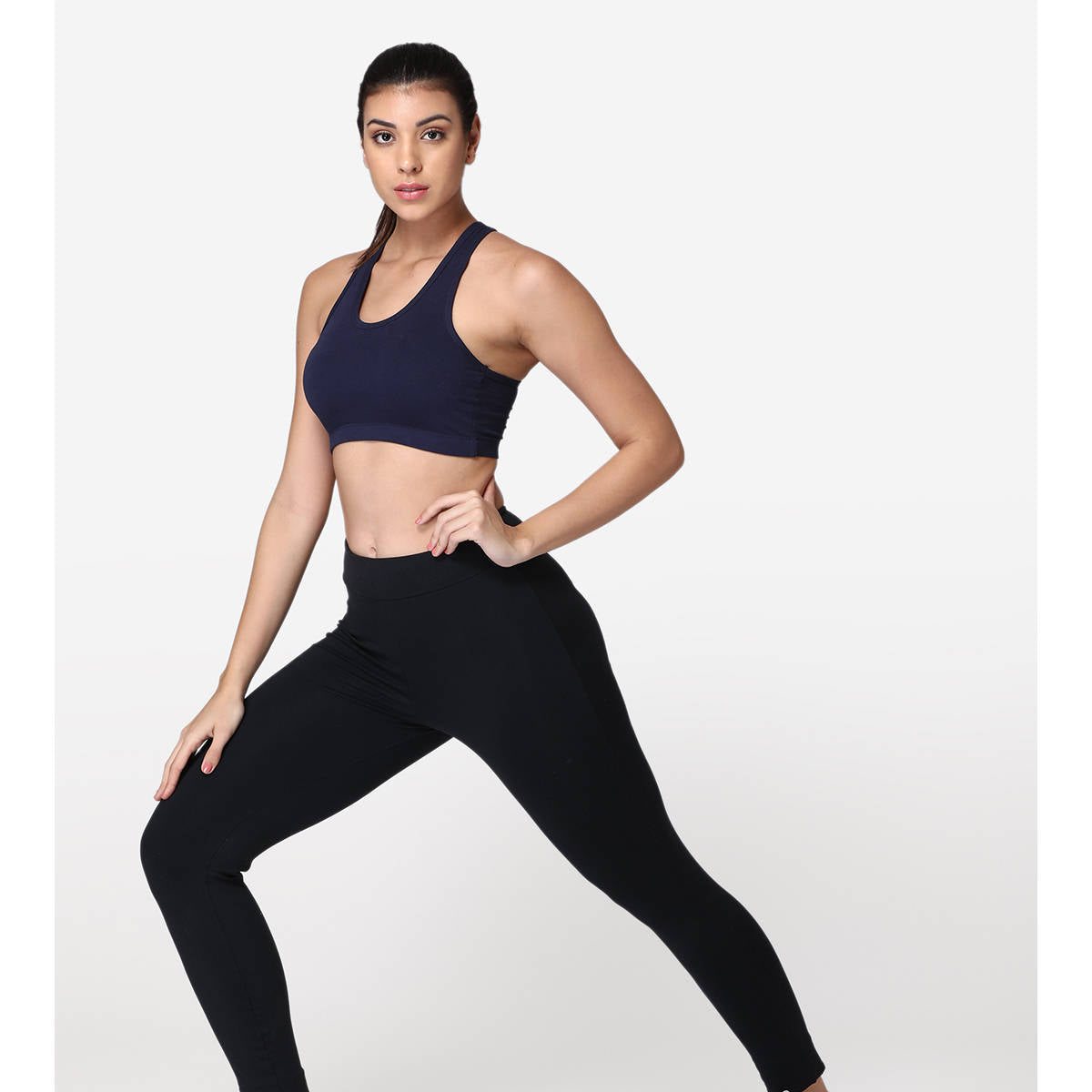 Abelino Racer Back Gym Bra - Navy Blue (M) · M