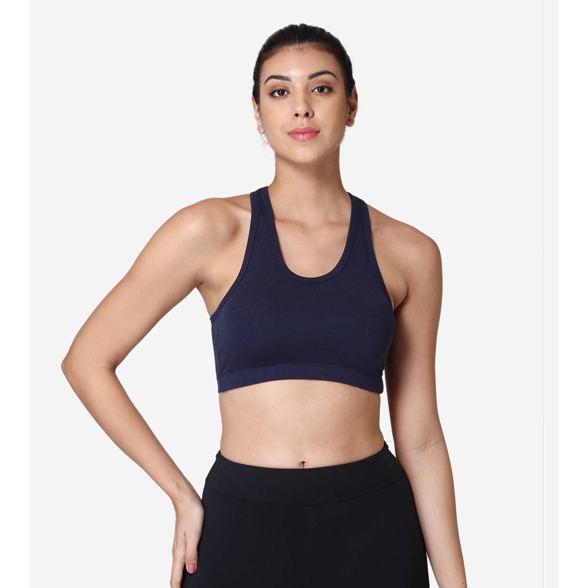 Abelino Racer Back Gym Bra - Navy Blue (M) · M