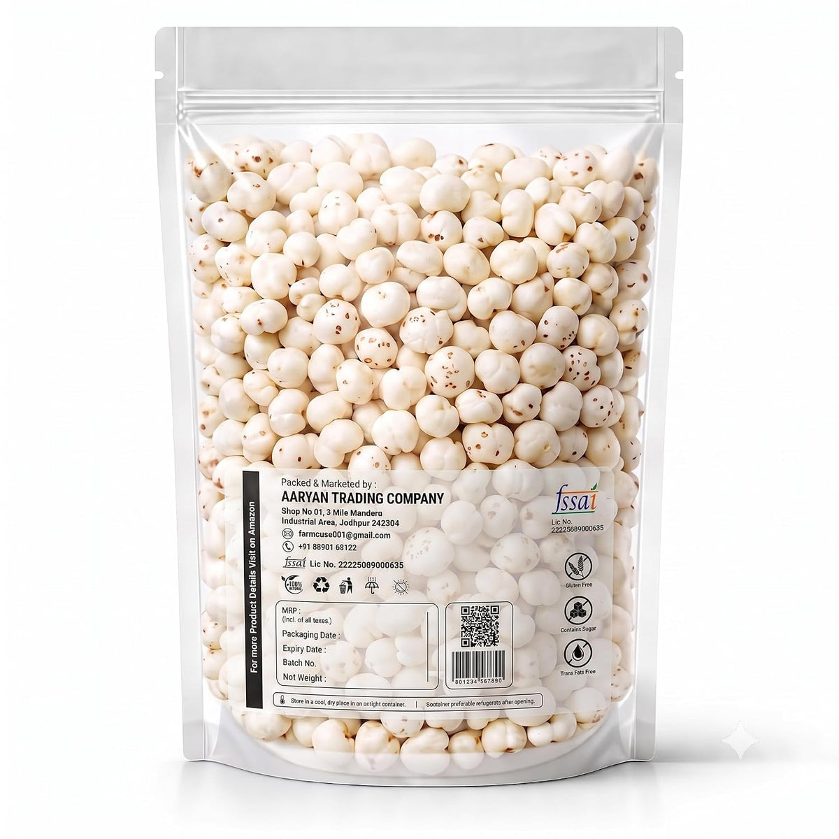 Zenix Organic Phool Makhana 100gm | Fox Nuts Lotus Seed | Healthy Crunchy Snack | Protein-Rich, Low-Calorie Superfood | Ideal for Fasting Food And Diet | Light