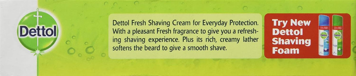 Dettol Fresh Shaving Cream - 60g + 18g extra (Pack of 3)