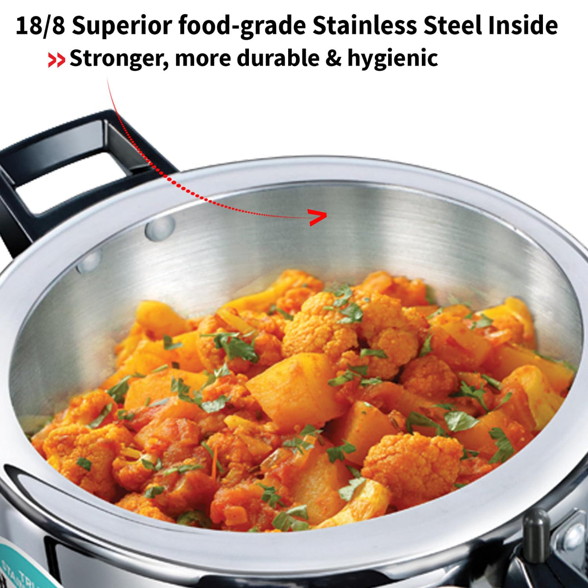 Hawkins 1.5 Litre Triply Stainless Steel Pressure Cooker, Inner Lid Induction Baby Cooker, Silver (HSST15) 1.5 Litres
