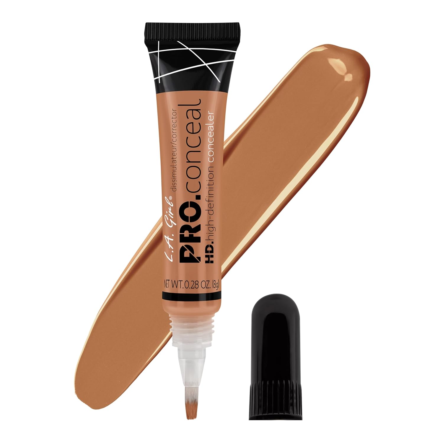 L.A Girl- HD Pro Conceal -Almond | Soft Brush Tip for Easy Application | Crease Resistant | Blendable and Buildable formula | Concealer Provides Natural Coverage | 8 G
