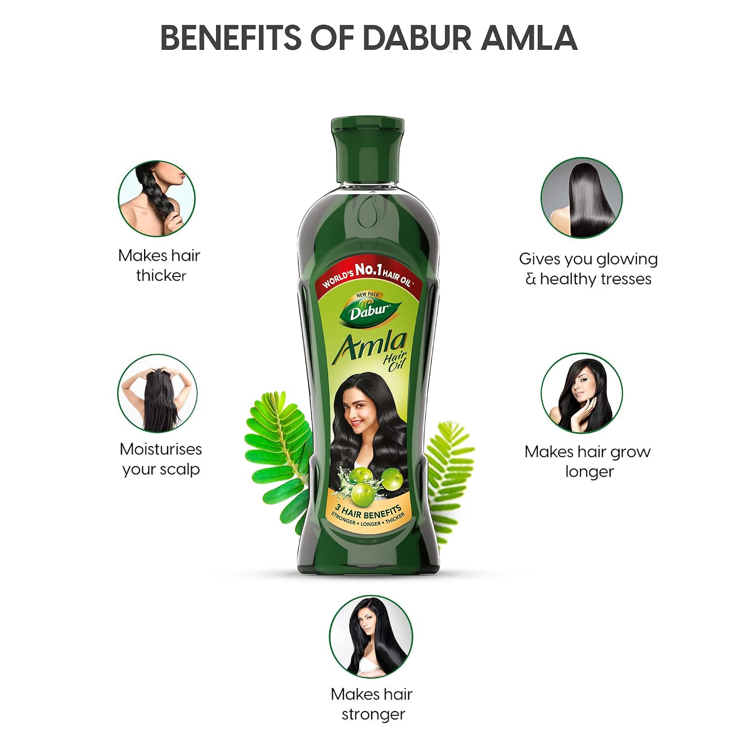Dabur Amla Hair Oil - 550 ml | For Strong, Long and Thick hair | Nourishes Scalp | Controls Hair Fall, Strengthens Hair & Promotes Hair Growth (Pack of 2) Visit the Dabur Store