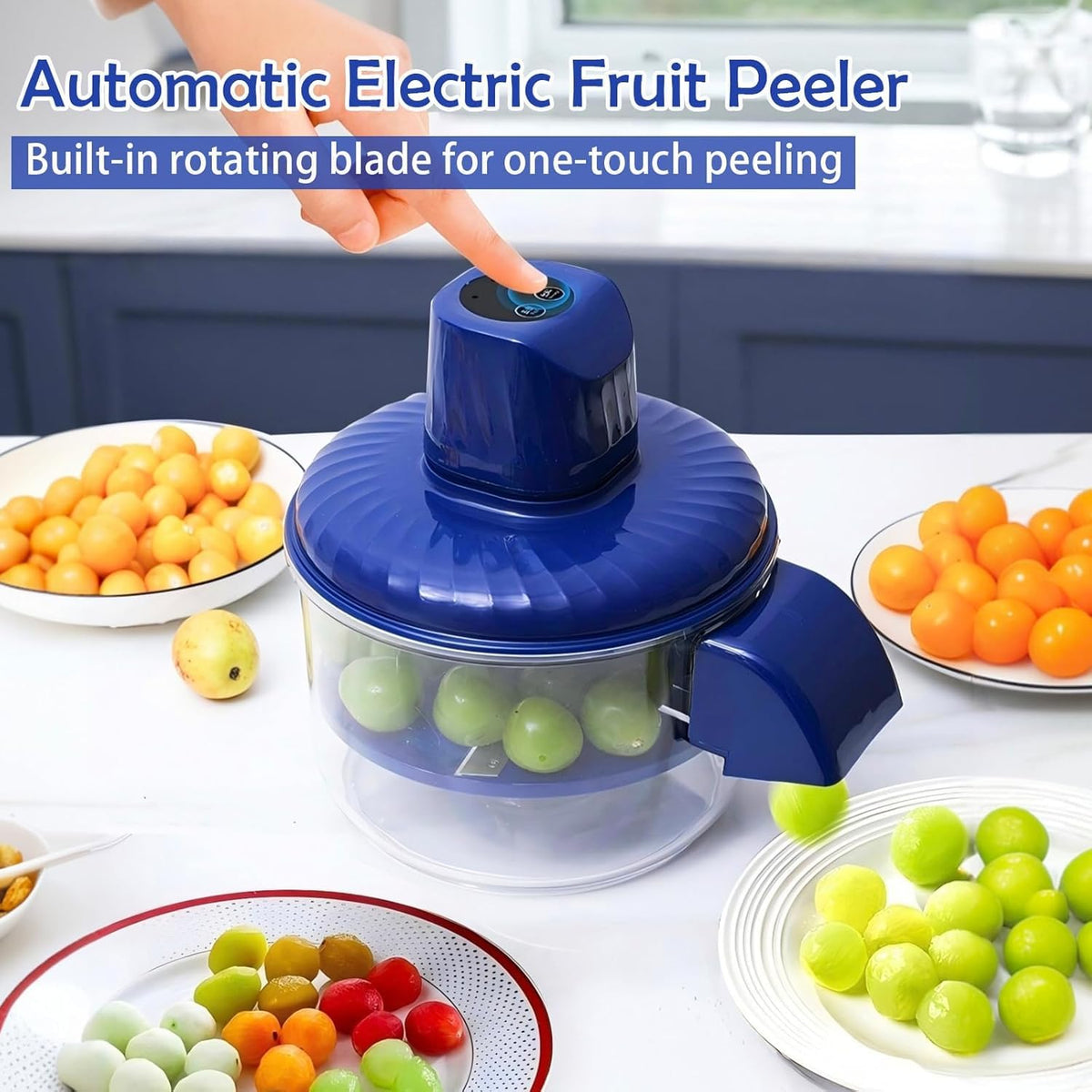 Electric Fruit Peeler Machine, USB Rechargeable Automatic Peeler for Garlic, Grapes, Cherry Tomatoes, Plums & Small Fruits, T3