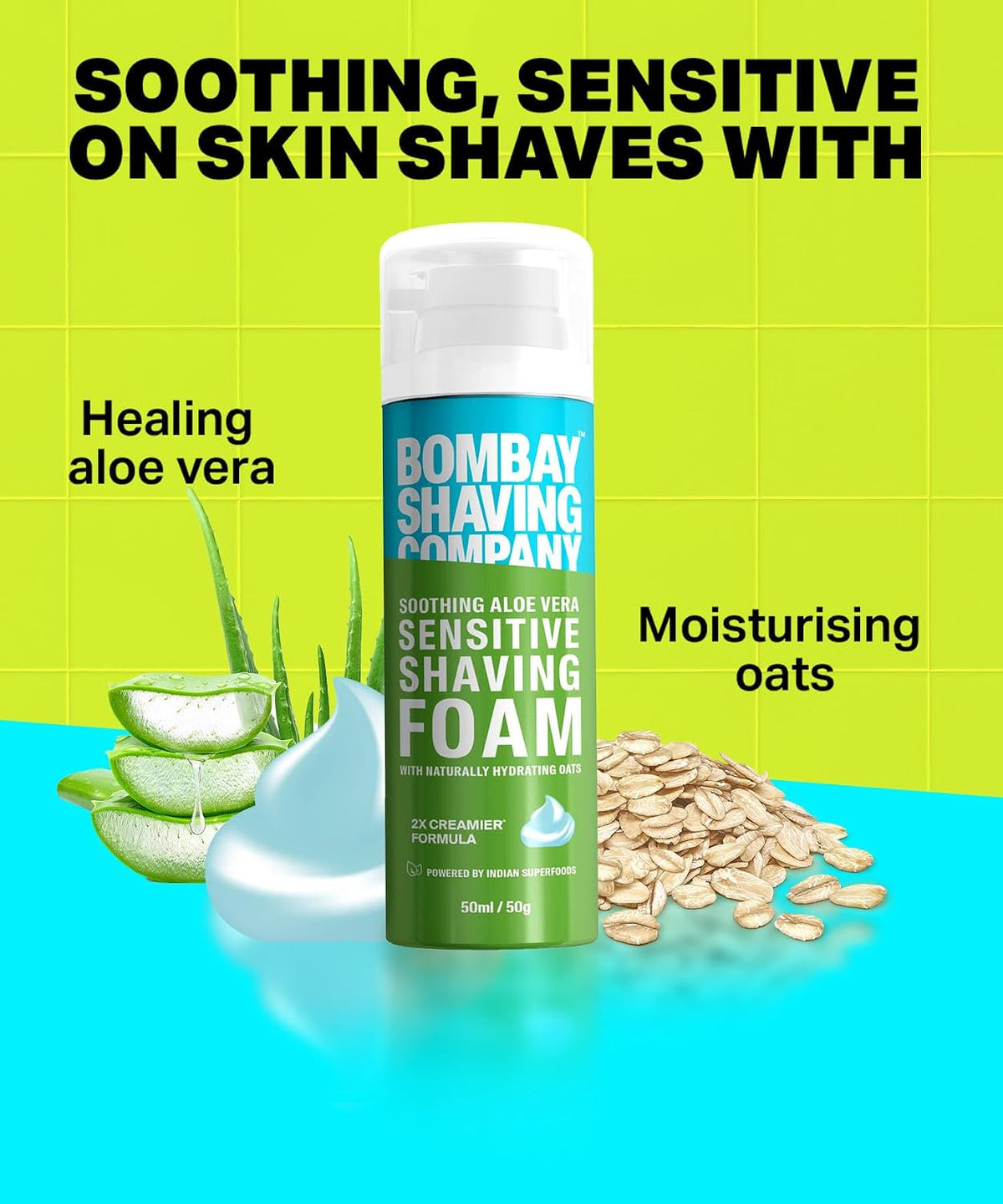Bombay Shaving Company Eco Sensi 3 Razor and Sensitive Shaving Foam Combo | 3 Blades Shaving Razor For Men | 1 Handle with 2 Cartridge blades | Sensitive Shavin