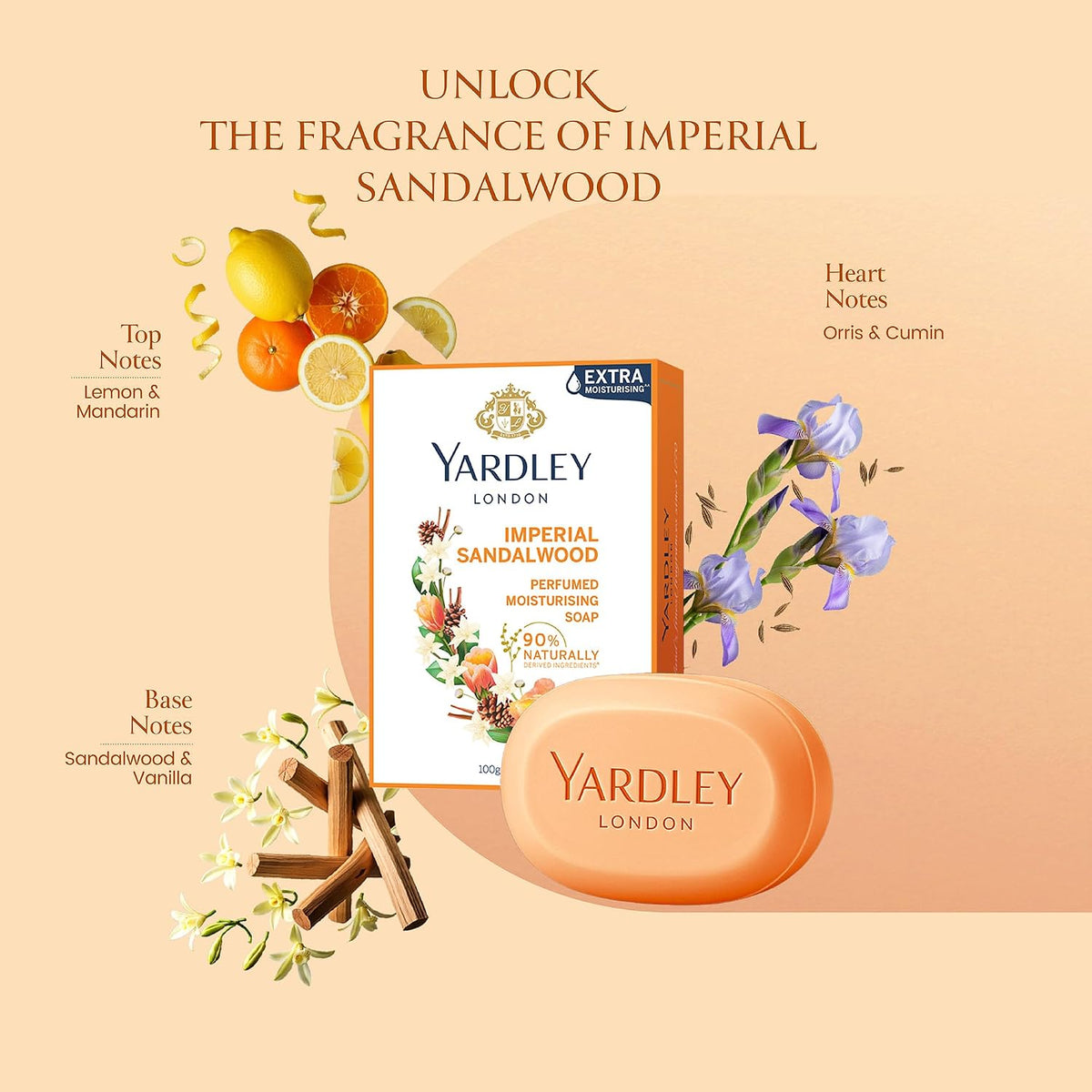 Yardley London Sandalwood Luxury Soap, 100 G, Pack of 3