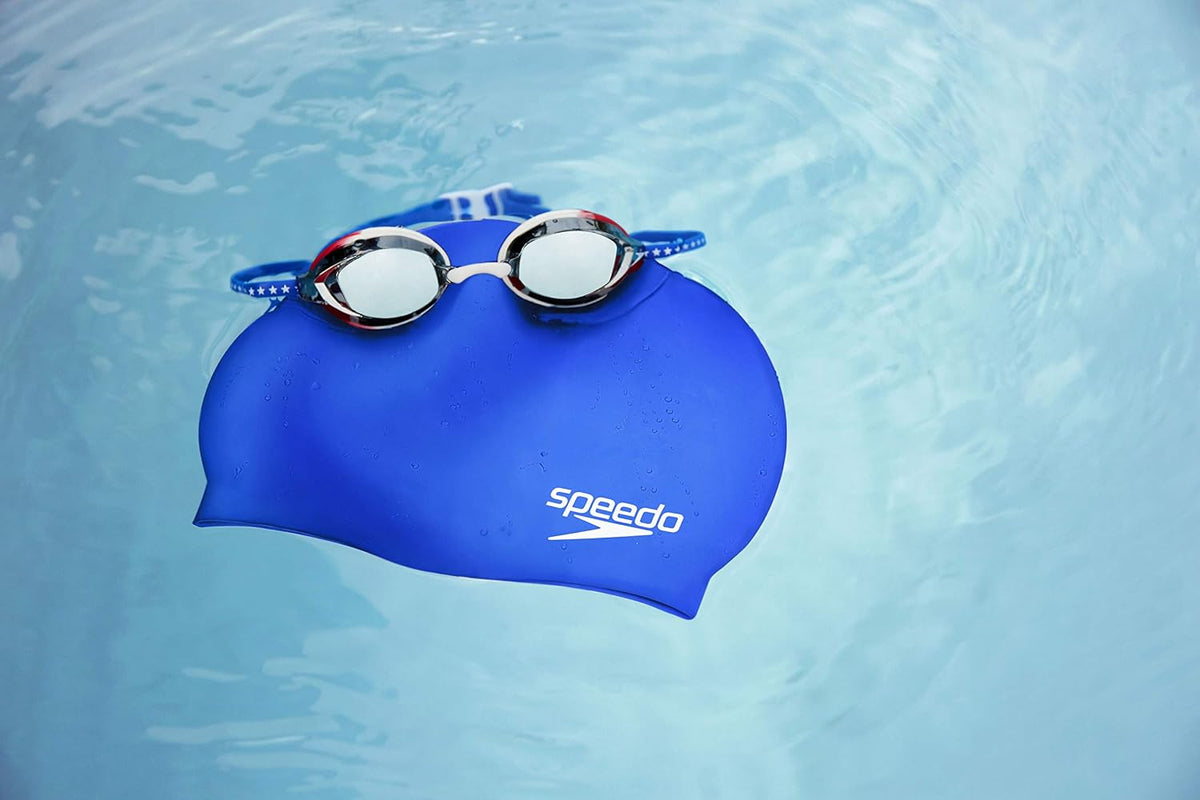 Speedo Silicone Solid Swim Cap, Navy, One Size