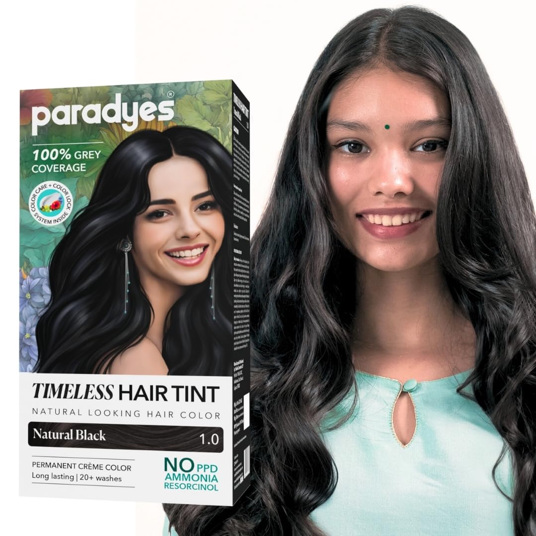Paradyes Timeless Hair Tint, Natural Black 1.0, Permanent Hair Color 120 g (Pack of 1) Natural Black