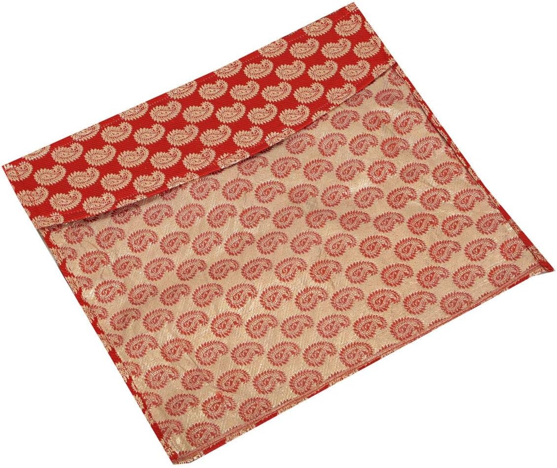 FOUNTINA Brocade Saree Cover Pack of 6 Pcs (Red)