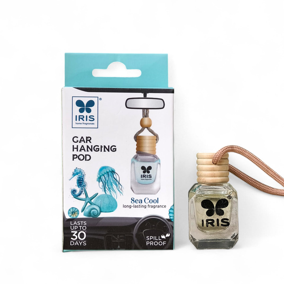 IRIS Car Hanging Pod Air Freshener – Vanilla | 10ml | Compact design, Consistent Aroma - lasts up to 30 days