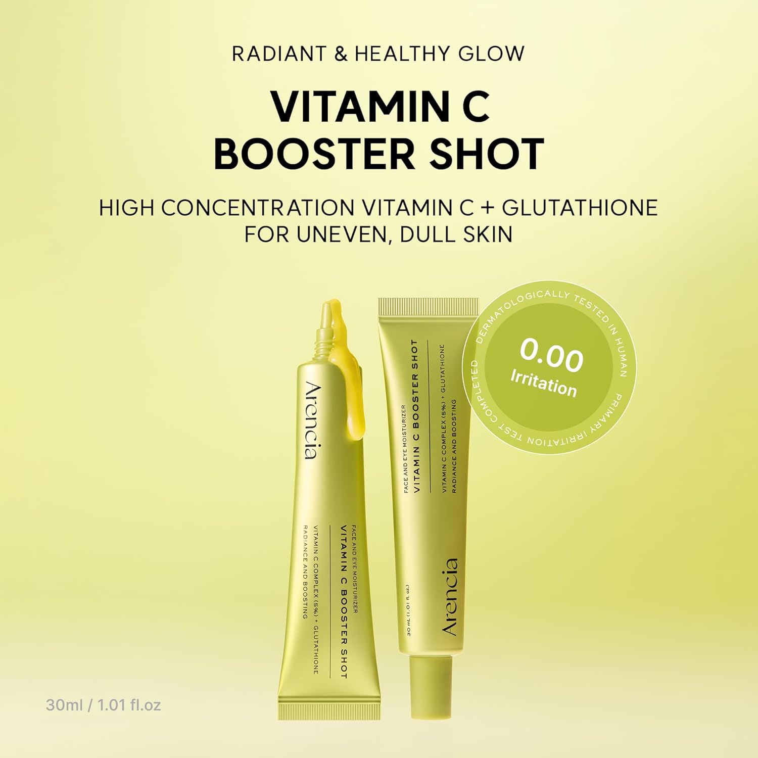 Arencia Vitamin C Booster Serum with Glutathione, Niacinamide, and Vitamin E 30mL | Korean Cosmetics | Skincare Serum | Improves Skin Tone and Radiance