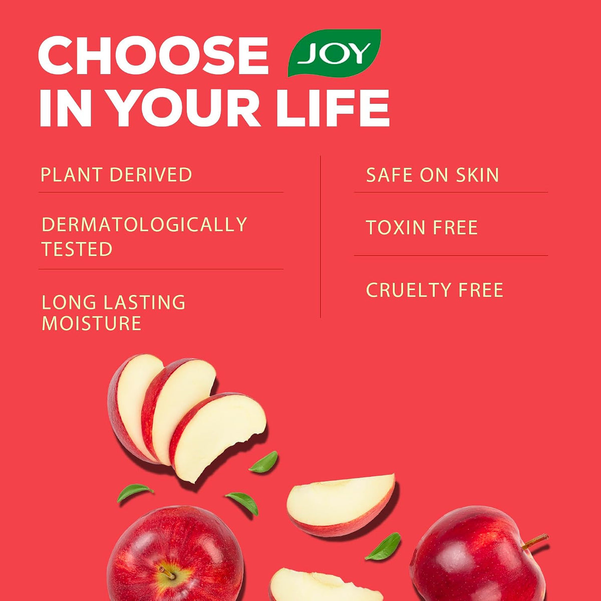 Joy Skin Fruits Moisturizing Skin Cream With Apple, Jojoba & Almond Oil (500ml) | Quick Absorbing & Non Sticky Moisturizer for Face, Hands & Body | Skin Cream F