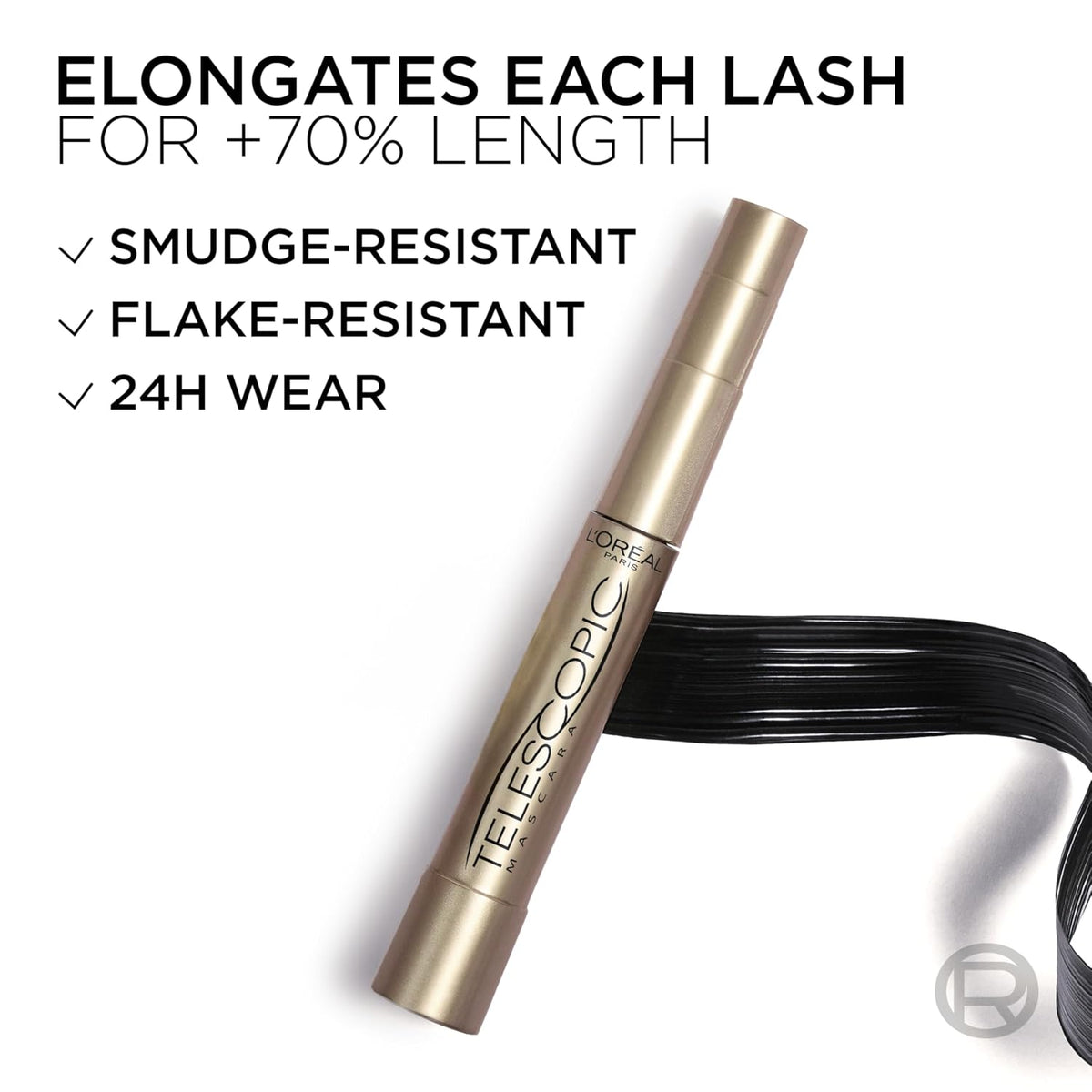 L Oreal Paris Telescopic Mascara, Carbon Black, 0.27 Ounces