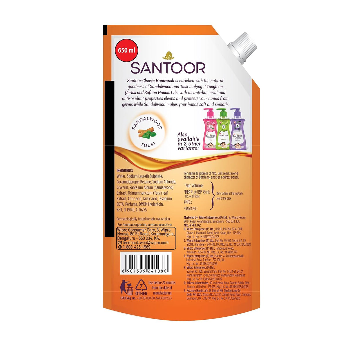 Santoor Handwash Classic 600ml