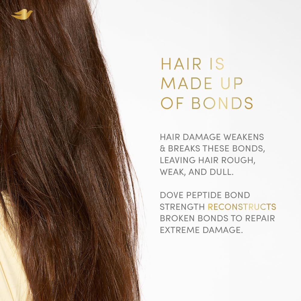 Dove Peptide Bond Strength Shampoo for Dry & Damaged Hair - 340 ml | Enriched with PROTEIN PEPTIDES | Reconstructs broken Bonds for 20X Stronger Hair