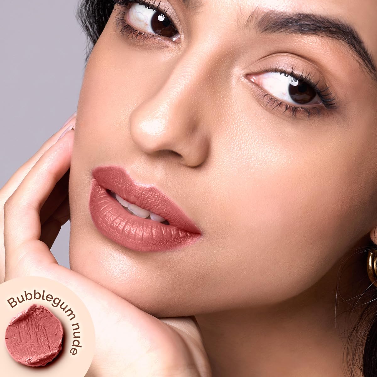 Moisture Matte Longstay Mini Lipstick with Avocado Oil & Vitamin E for 12 Hour Long Stay- 05 - Bubblegum Nude - 0.7 g
