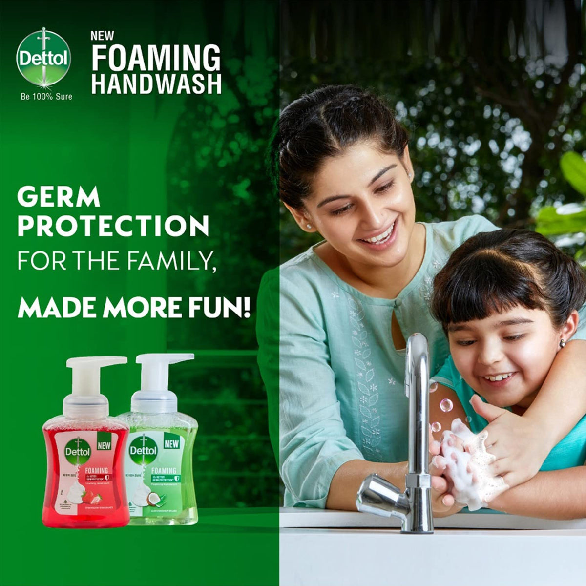 Dettol Foaming Handwash Refill - Strawberry, 700ml | Rich Foam | Moisturizing Hand Wash | Soft on Hands (Pack of 2)