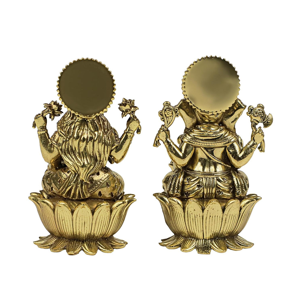 3 Inch Pure Brass Shree Lakshmi Ganesh Murti Set for Home Mandir & Pooja Room Laxmi Ganpati Idols for Diwali Pooja Festival Decoration Housewarming Gift Traditi