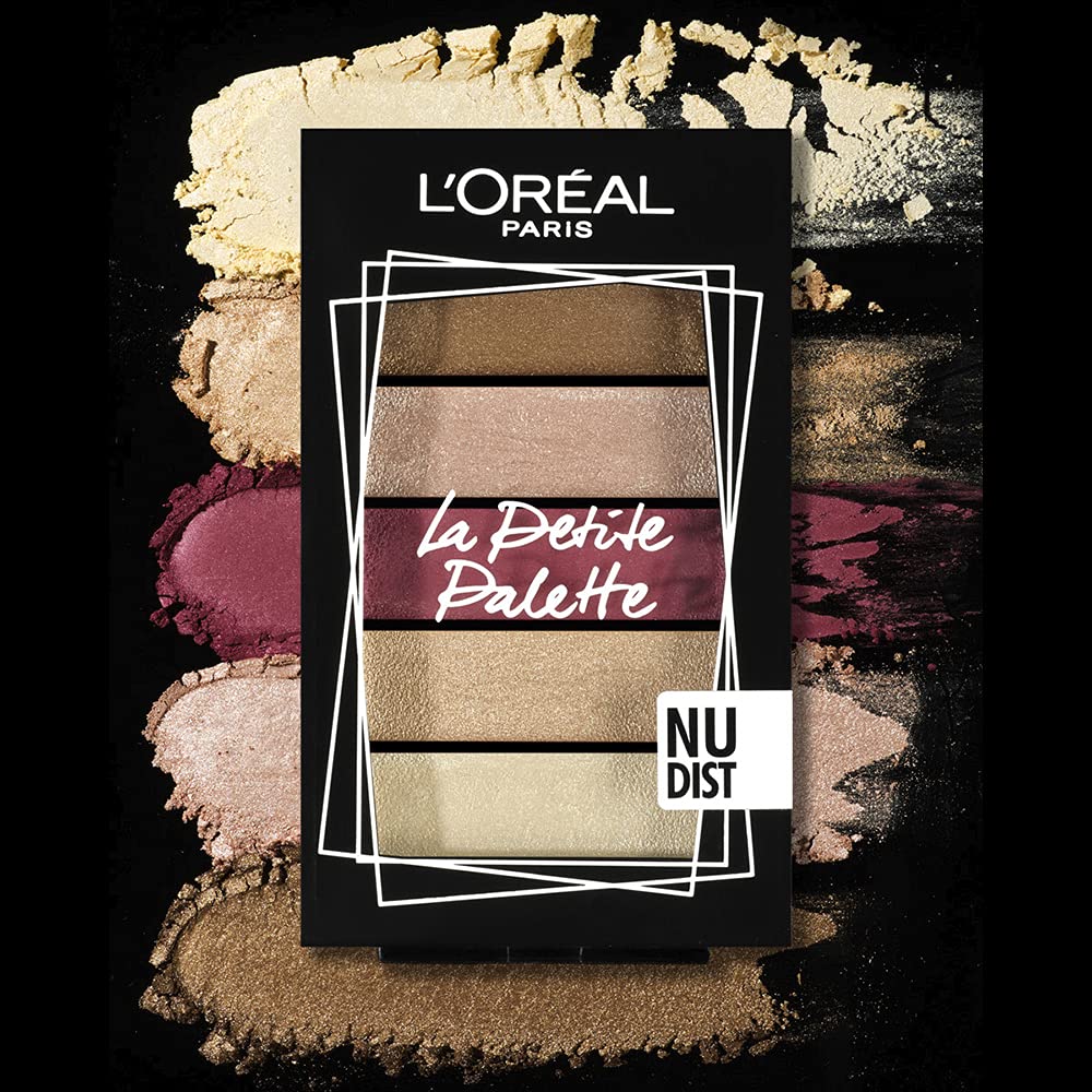 L'Oréal Paris Eyeshadow Palette, Mini-Sized, High Pigmentation, Highly Blendable Shades, La Petite, Nudist