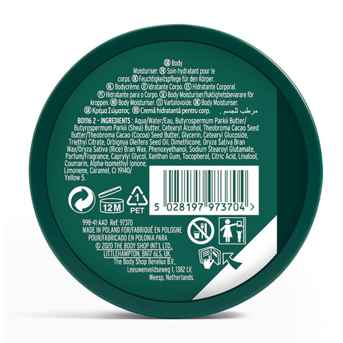 The Body Shop Shea Body Butter, 96H Nourishing Moisture, For Very Dry Skin, Vegan | 200 mL / 6.4 Oz (184g)