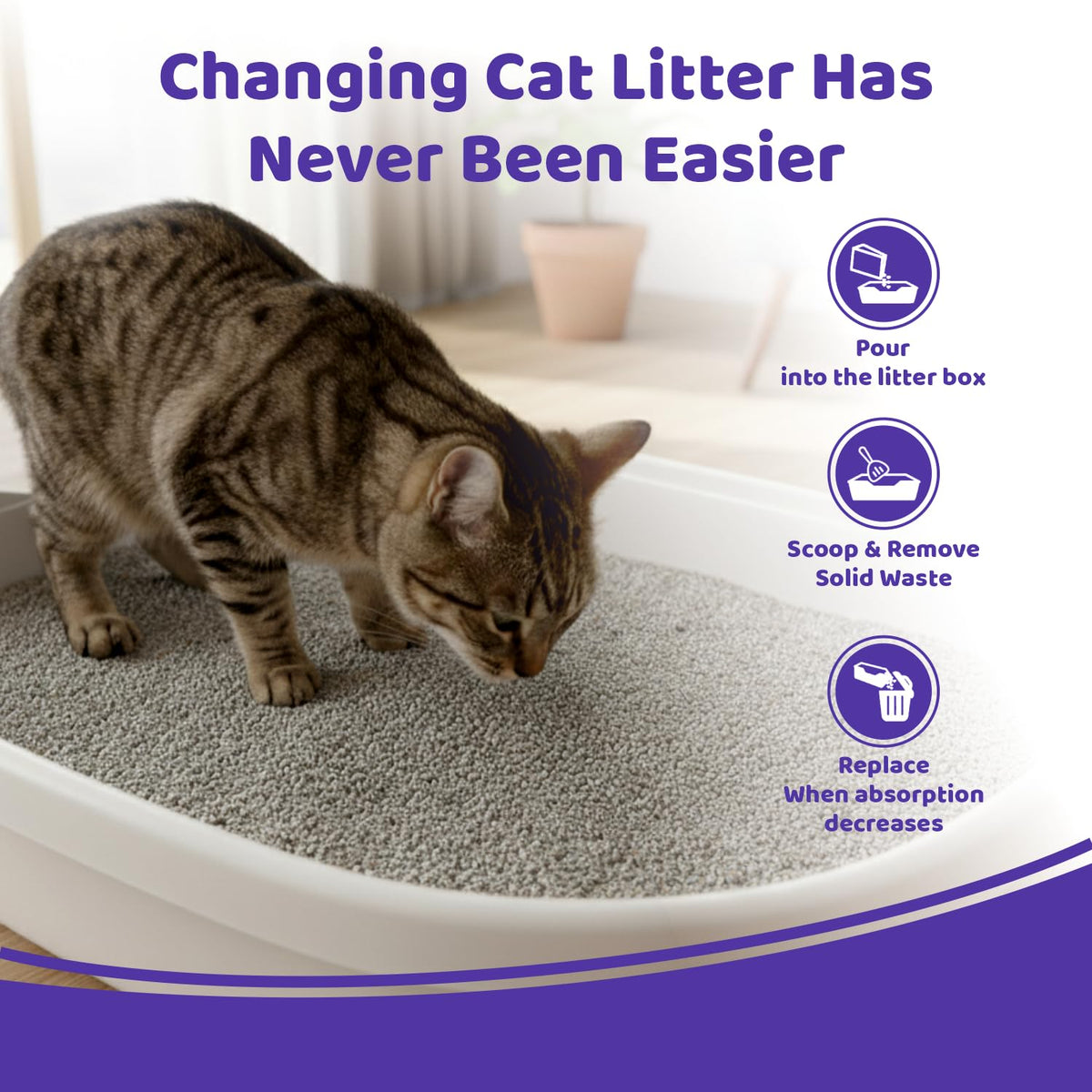 Petoska Lavender Cat Litter 5kg | 100% Natural Bentonite Clay | Clumping Cat Litter with Fast Odour Lock, Low Dust & Gentle on Paws, Premium 5kg Lavender Fragra