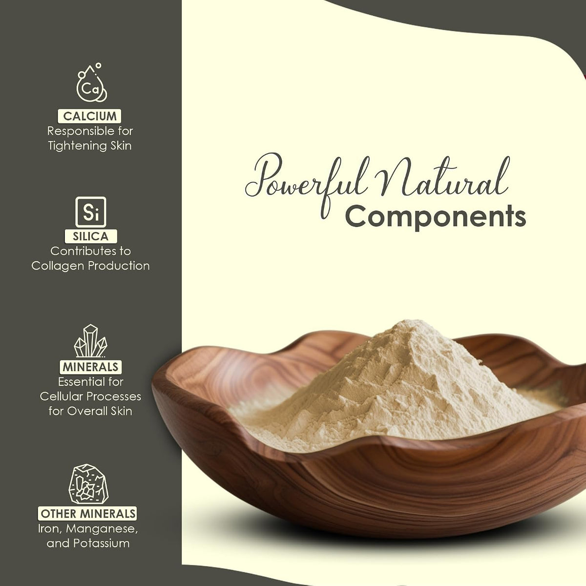 Mi Nature Multani Mitti Clay Powder 100g (3.5 Oz) | 100% Pure Bentonite Fuller's Earth | Natural Clay for Face Masks, Skin Care and Hair Conditioning | Resealab