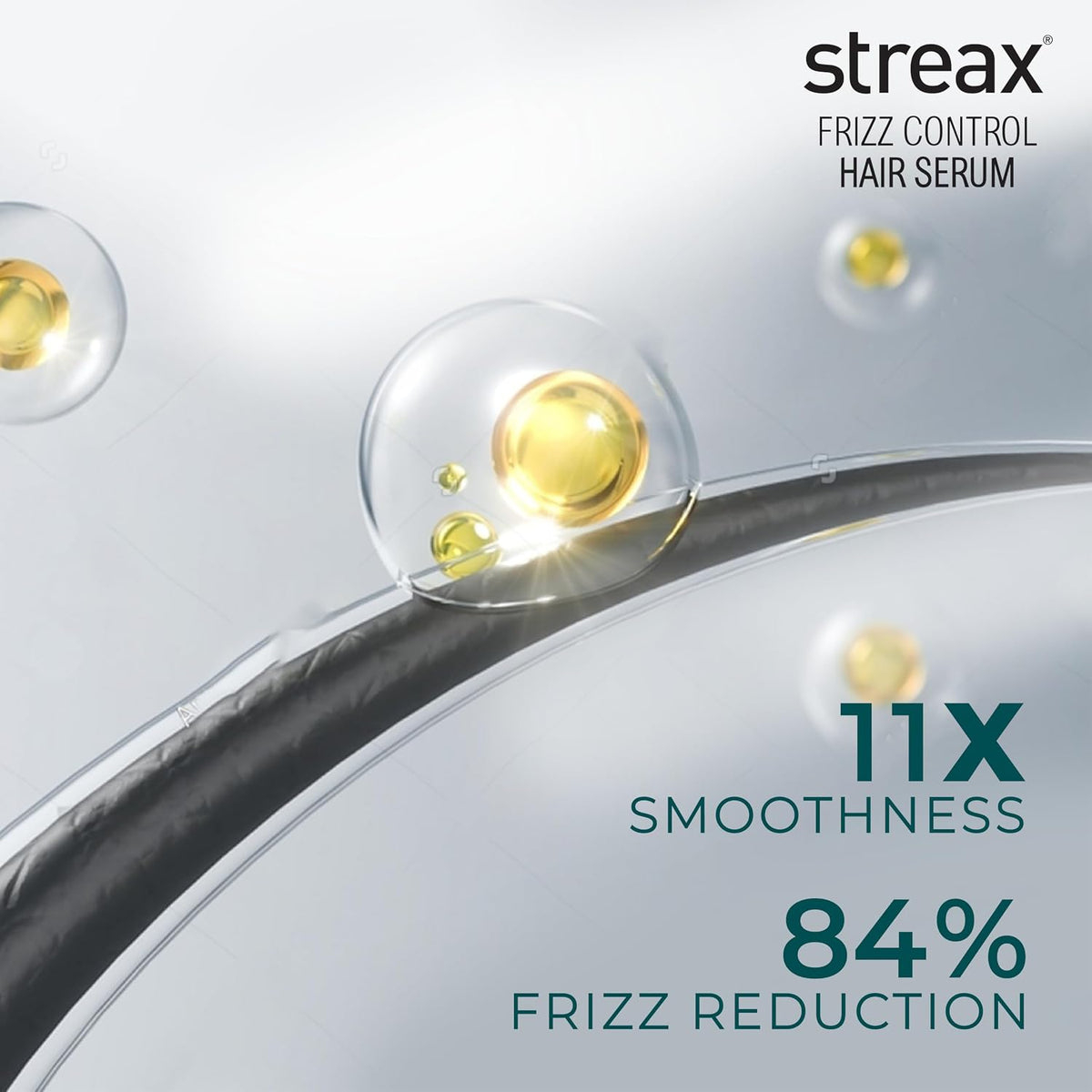 Streax Frizz Control Hair Serum for Dry Frizzy Hair- 100 ml, 72hrs Frizz Free Hair, For Women & Men, With Bio – Elixir, 84% Frizz Reduction & 11X smoothness 100