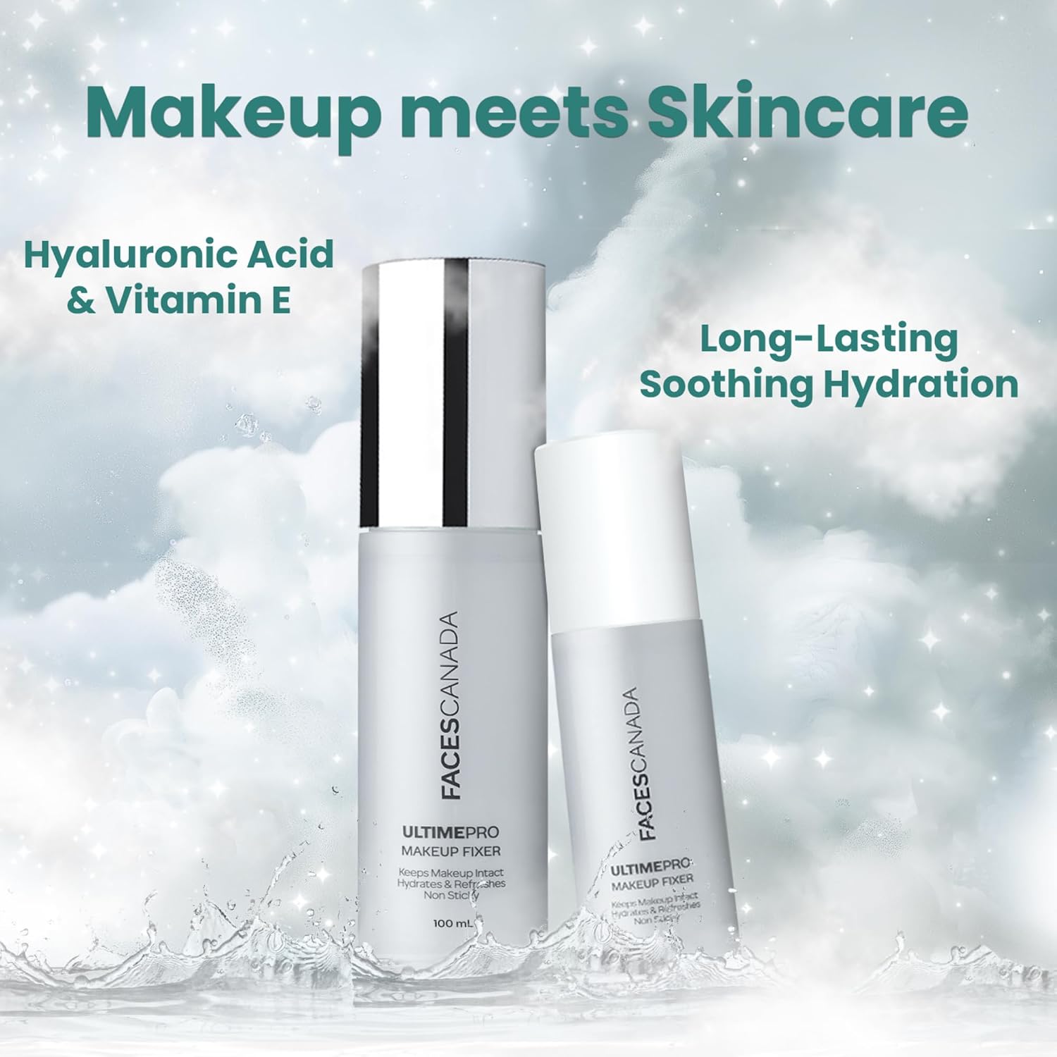 FACESCANADA Ultime Pro Makeup Fixer, 50 Ml | Long Lasting Makeup Setting Spray | Keeps Makeup Intact | Hydrates, Soothes & Refreshes Skin | Hyaluronic Acid & Vitamin E Enriched | No Alcohol