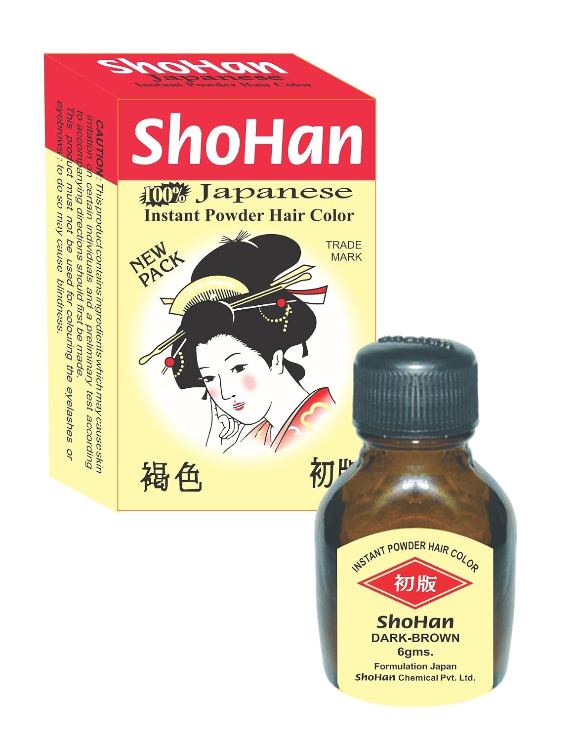ShoHan Japanese Light Brown Hair Dye - MINIMUM BUY 6PC - 40+ Days Instant Colour Touch Up - Permanent Colour for Women - Powder For Men - Dye For Women Ammonia