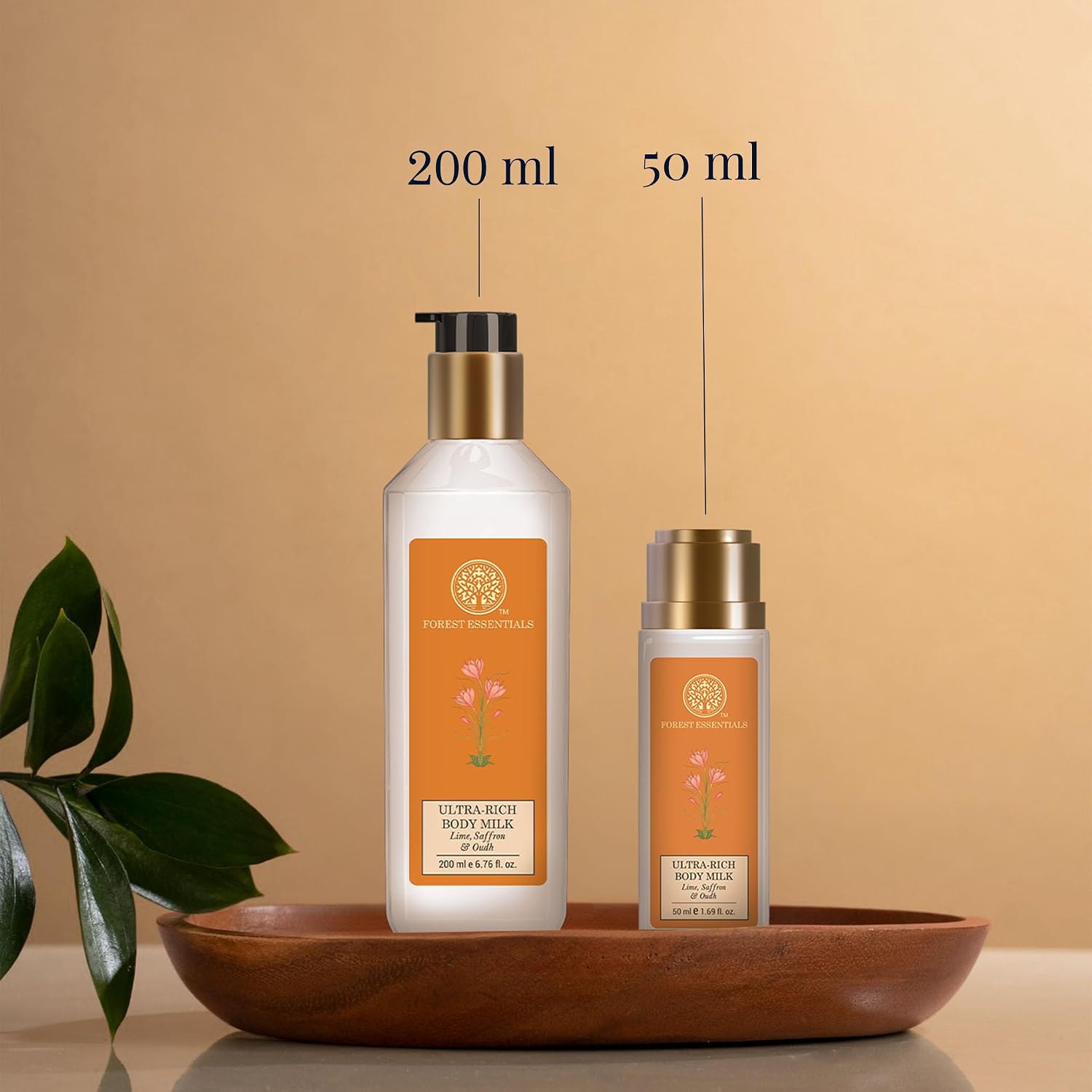 Forest Essentials Ultra-Rich Body Milk Lime Saffron Oudh | Ayurvedic Nourishing Body Lotion to Replenish Skin Moisture and Leave it Smooth & Scented
