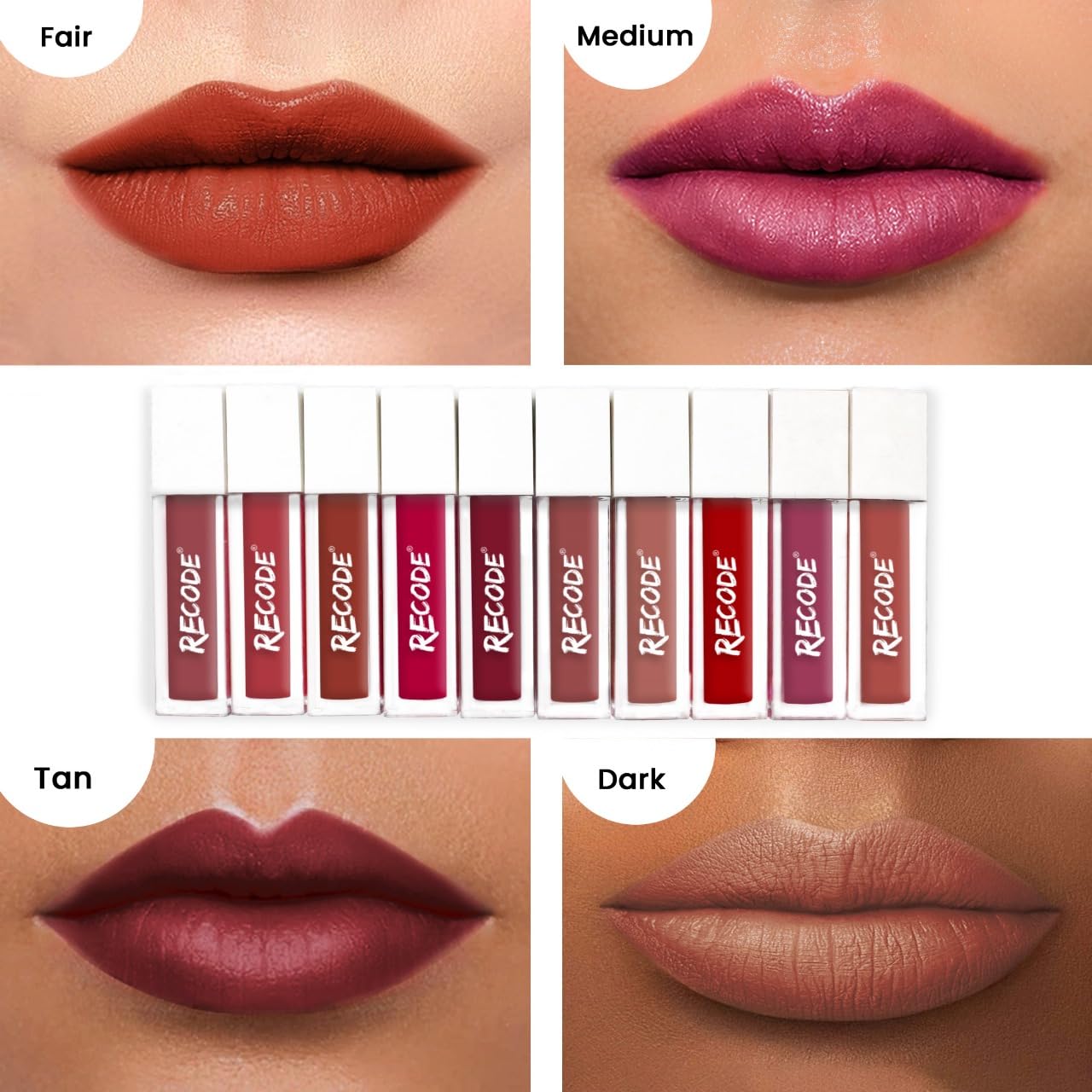 Recode Silky Matte Mini Liquid Lipsticks - 12.50 ml (1.25ml x 10)