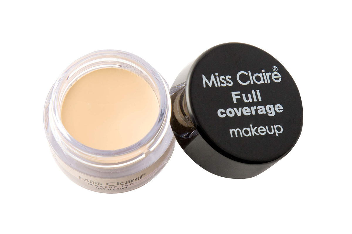 Miss Claire Cream Miss Claire Full Coverage Makeup + Concealer #2, Beige, 6 grams Natural finish Beige 6 g 1 count (6 g) Shade 02 Beige
