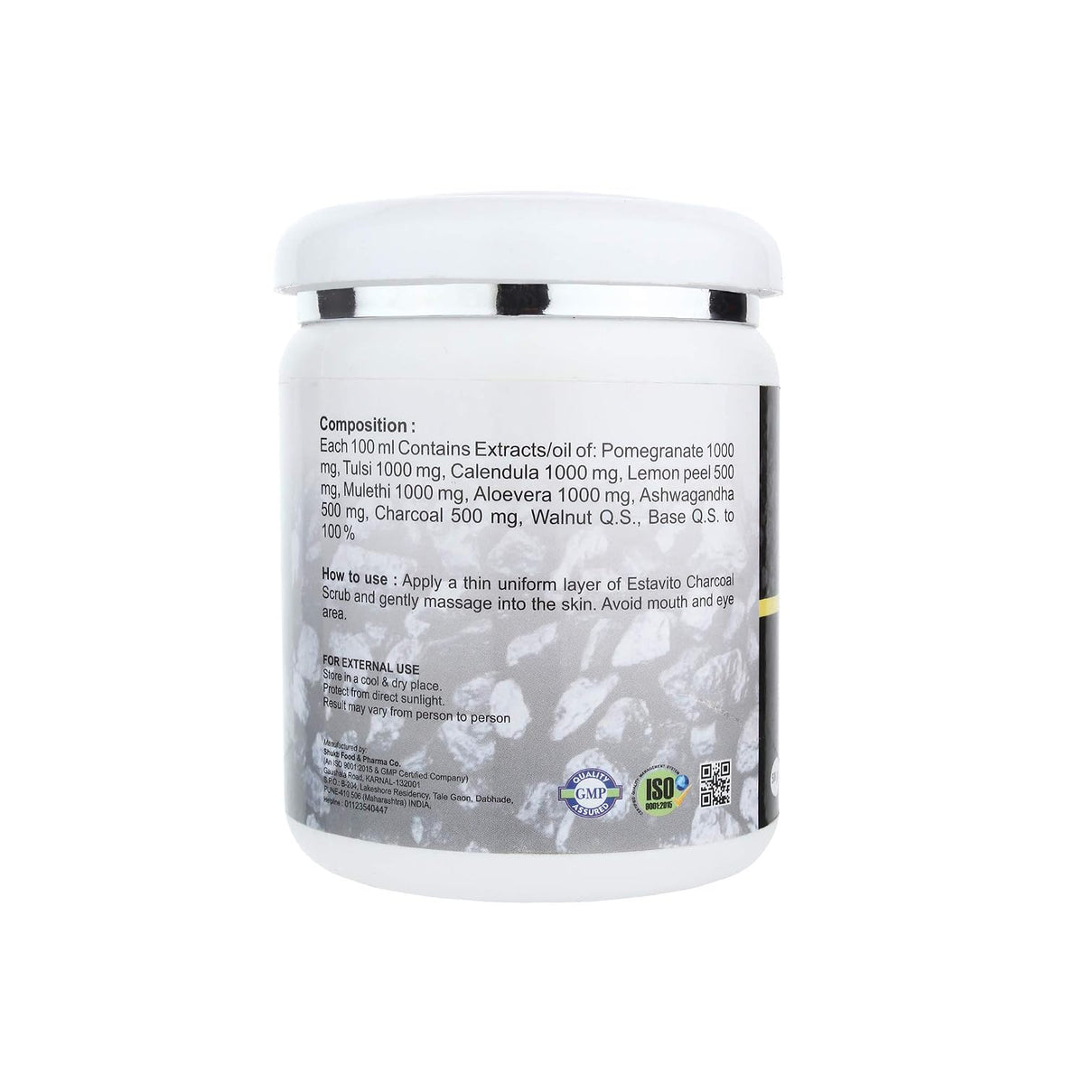 Estavito Charcoal Scrub 500gm With active Charcoal Extracts WITH 6 BENEFITS (Deep cleanses|Nourishes|Protects|Smoothens|Tightens|Brightens) For all skin types