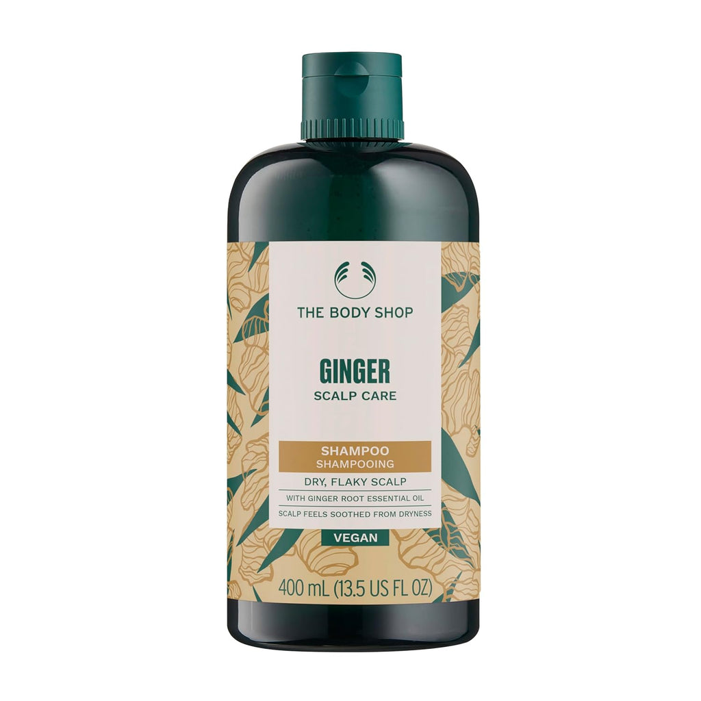 The Body Shop Ginger Scalp Care Shampoo, Dry, Flaky Scalp, With Ginger Root Essential Oil, Scalp Feels Soothed From Dryness, Vegan | 400 mL / 13.5 Oz